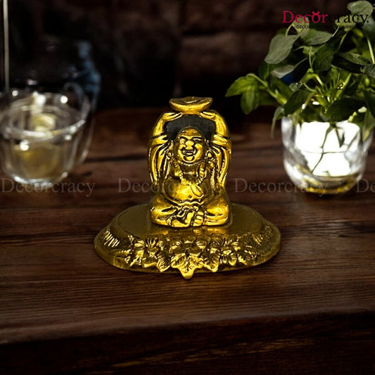 Laughing Buddha for Home décor Metal golden