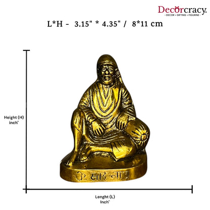 Sai Baba Sitting Metal golden