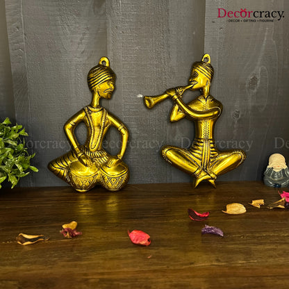 2 Pc Musician set Wall Hanging Metal golden