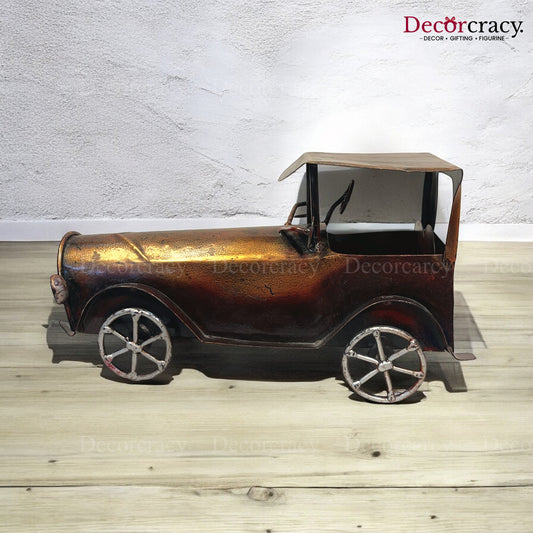 Vintage Car Antique Gold Iron Showpiece Vintage Tribal Art TV Unit Décor Tabletop