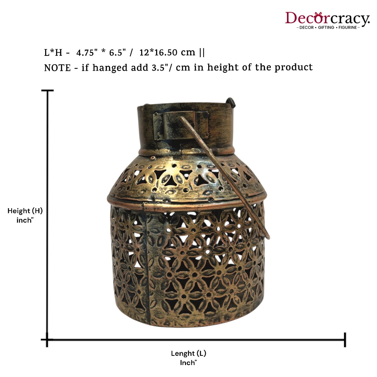 Ketley Lantern Iron Antique Golden Netted Design Tealight Candle Holder Stand Tribal Village Art