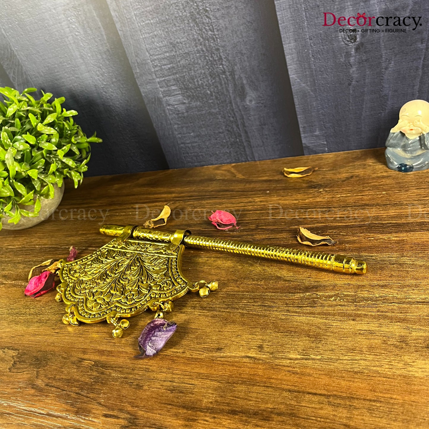 Pankhi for Laddu Gopal in Mandir Metal golden