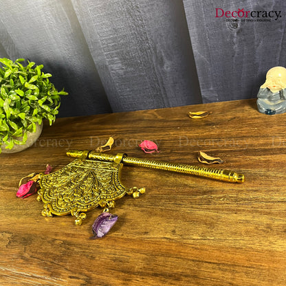 Pankhi for Laddu Gopal in Mandir Metal golden
