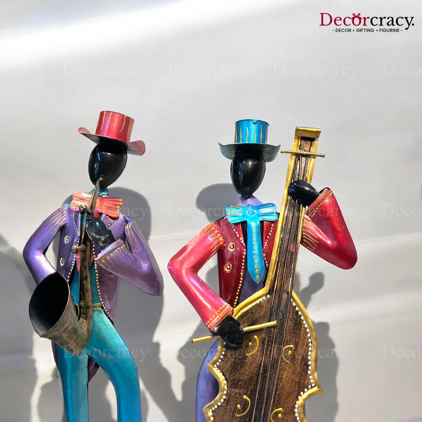 3pc Suit Musician Iron Showpieces Tribal Art Musical Instrument TV Unit Décor Tabletop