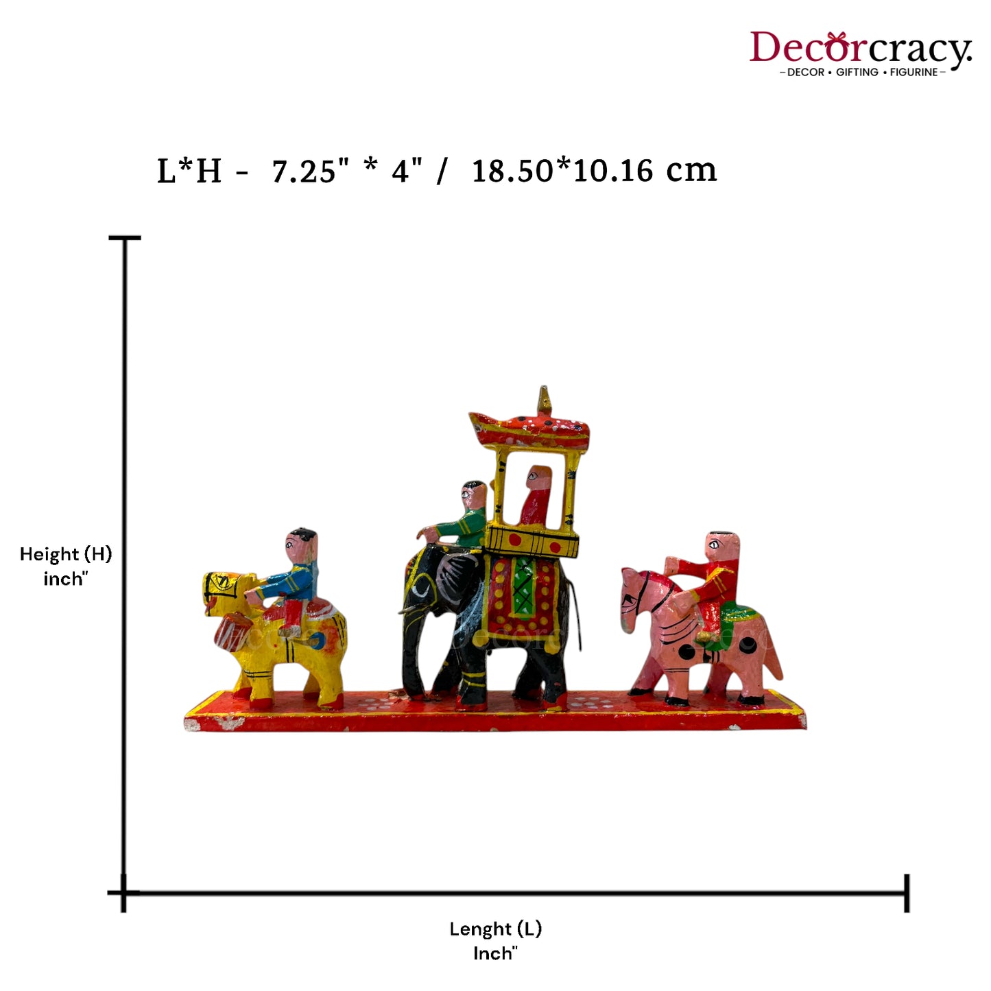 Ambabari Baarat Multicolor Hand Painted Wooden Rajasthani