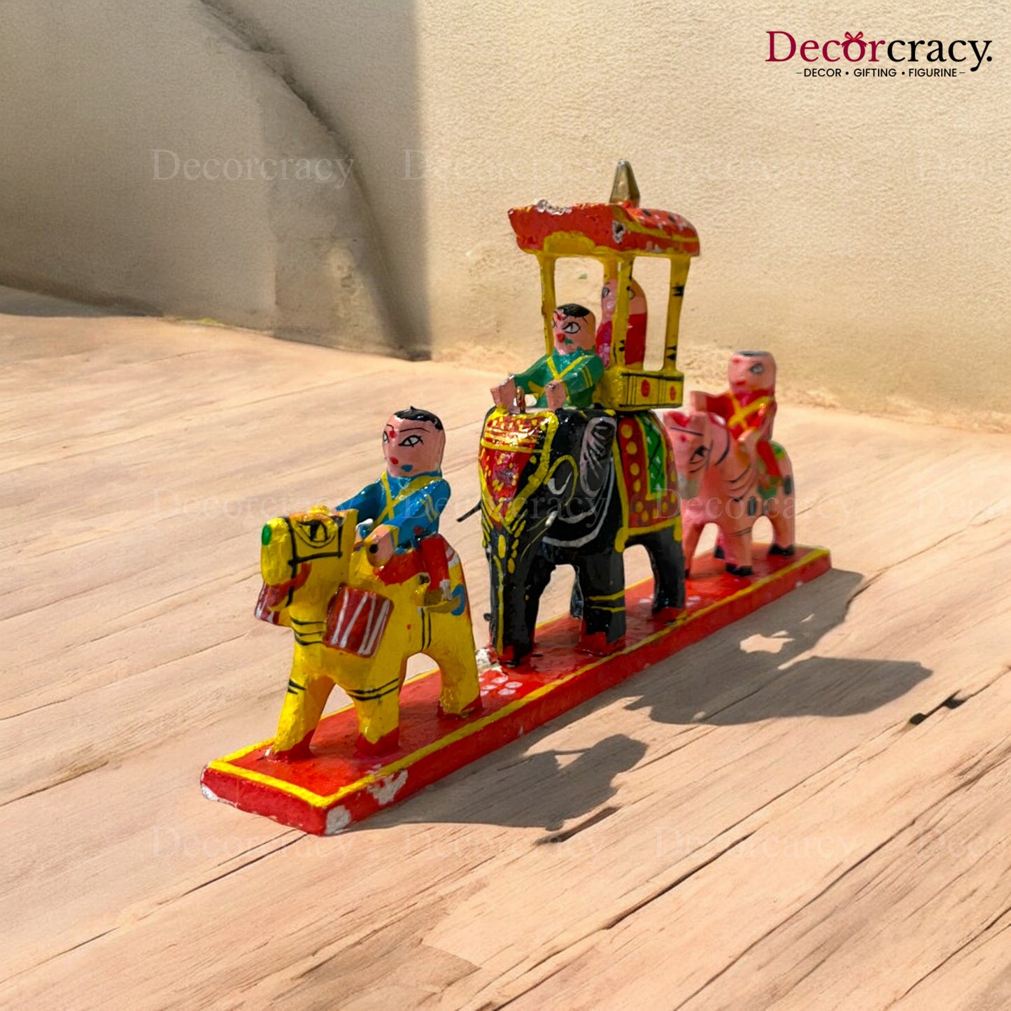 Ambabari Baarat Multicolor Hand Painted Wooden Rajasthani