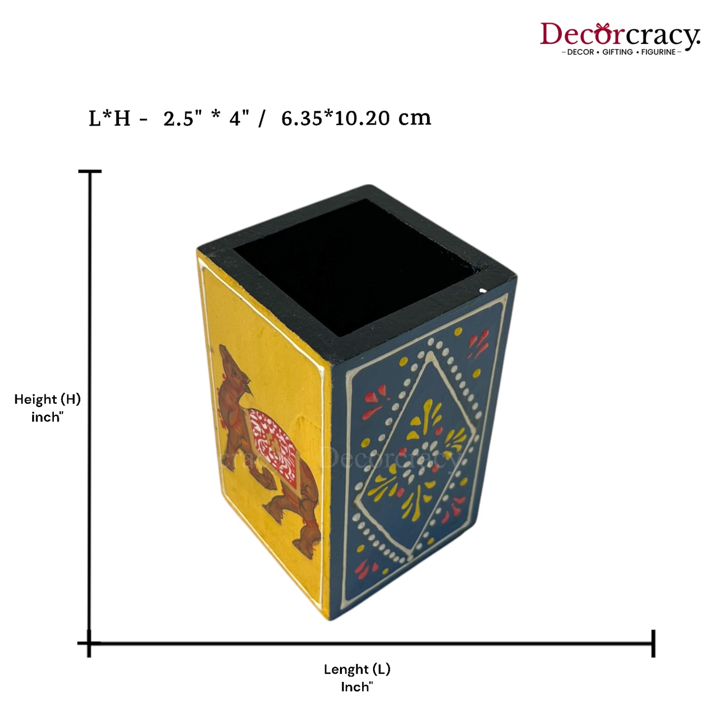 Pen Holder Hand Painted Wooden Rajasthani