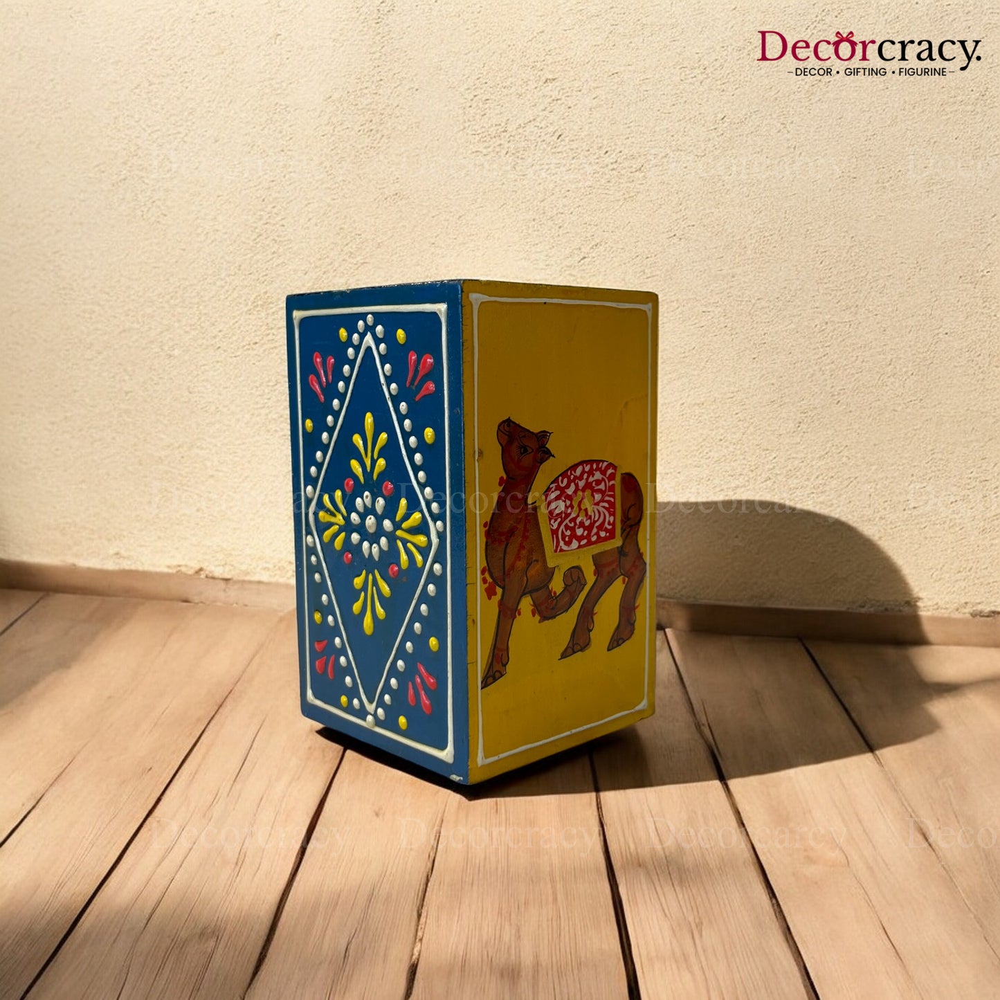 Pen Holder Hand Painted Wooden Rajasthani