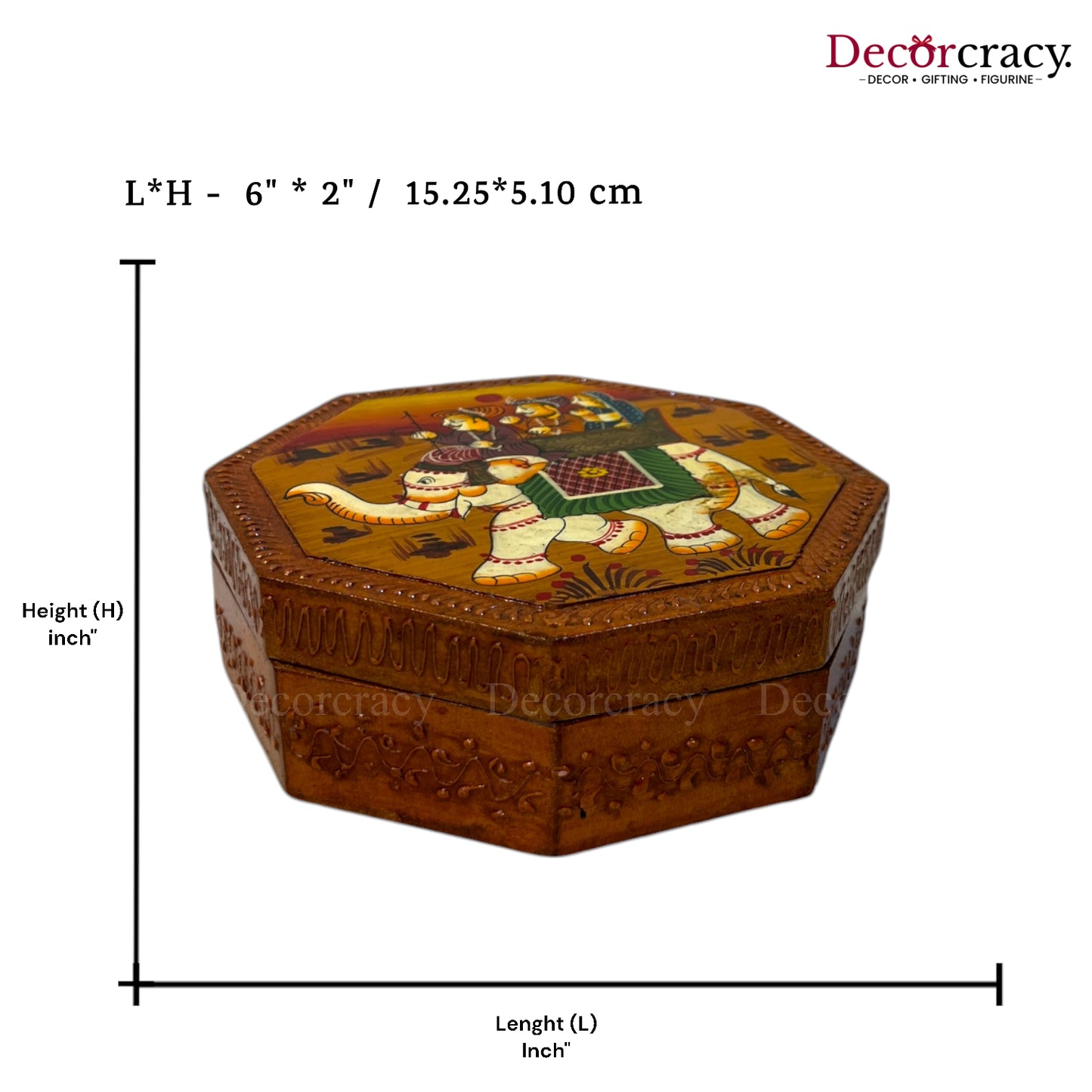 8 Side Dry Fruit Mukhwas Box Hand Painted Antique Brown Wooden Rajasthani Dhola Maru