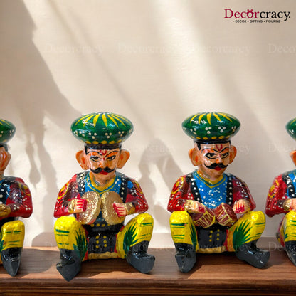 Rajasthani Musician Bawla Set Instrument Wooden Hand Painted