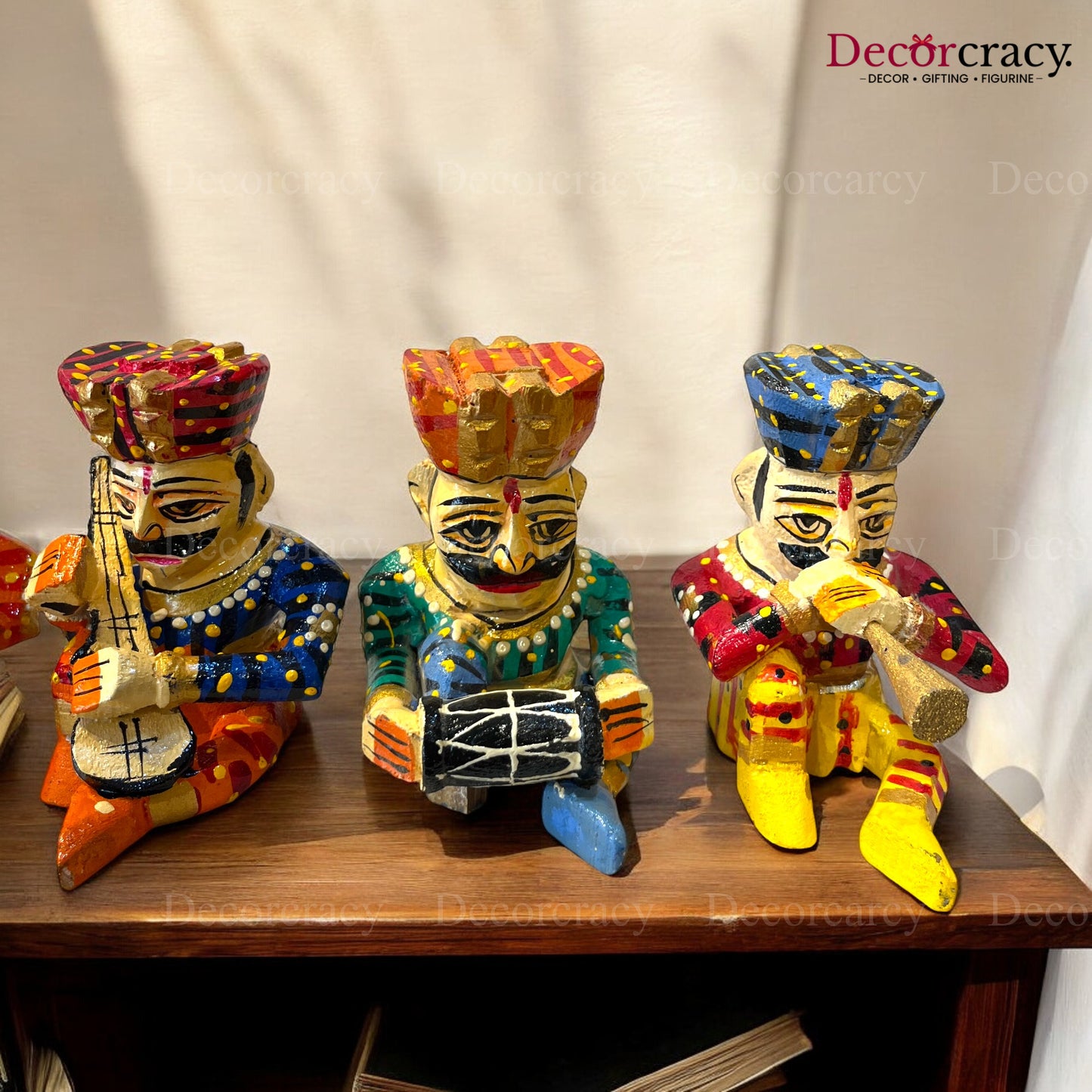 Rajasthani Musician Bawla Set Instrument Wooden Hand Painted 4"
