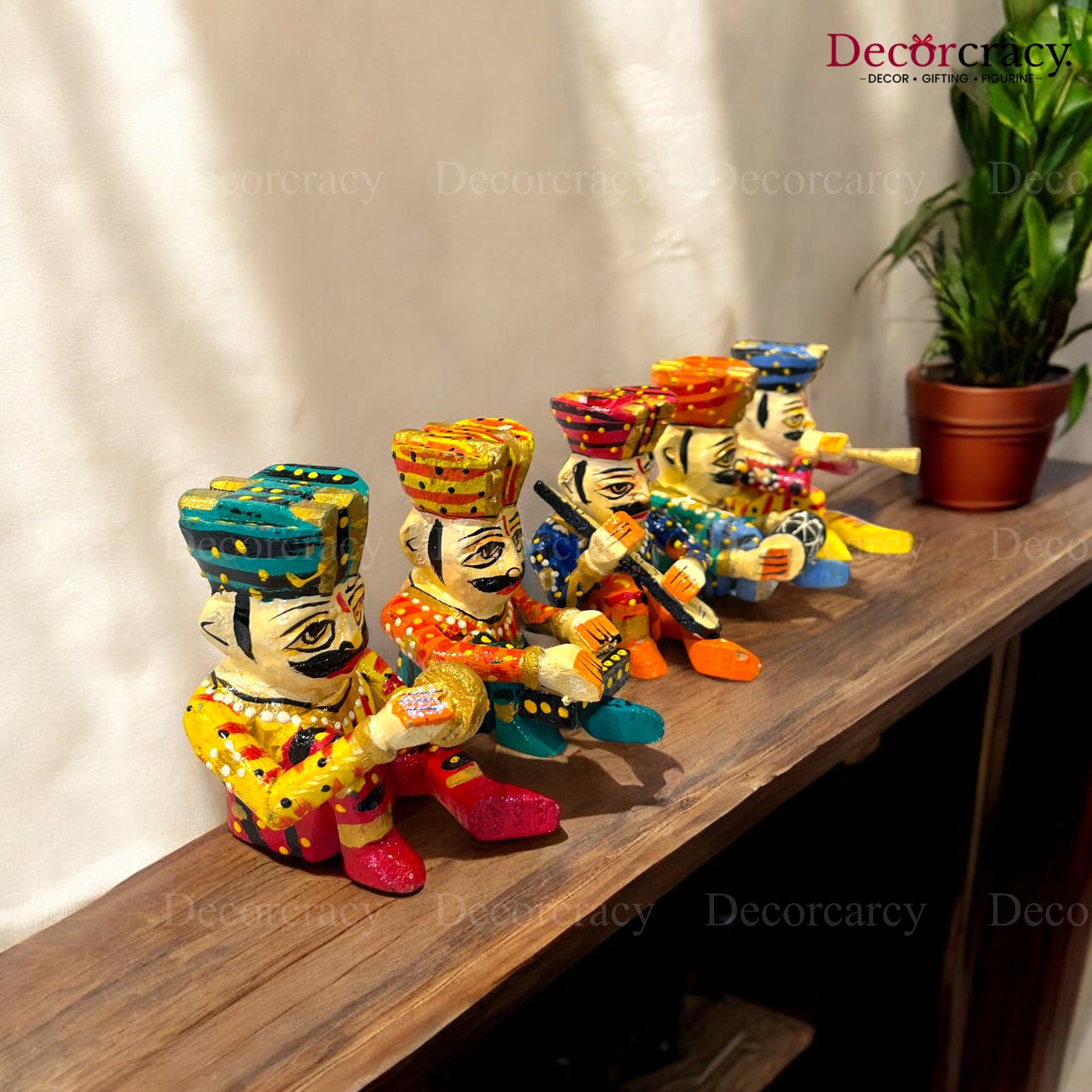 Rajasthani Musician Bawla Set Instrument Wooden Hand Painted 4"