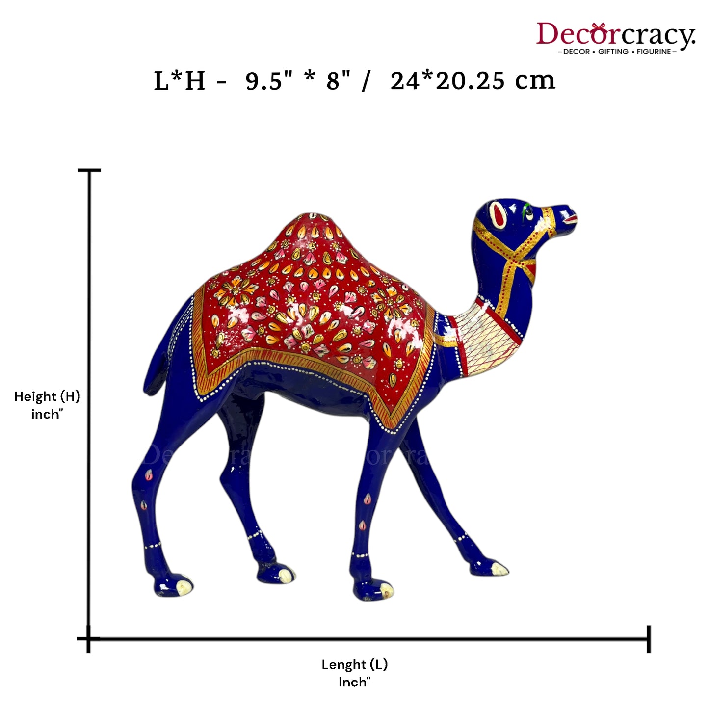 Camel 1Pc Metal Meenakari Art Hand Painted Animal Set Blue/Multi