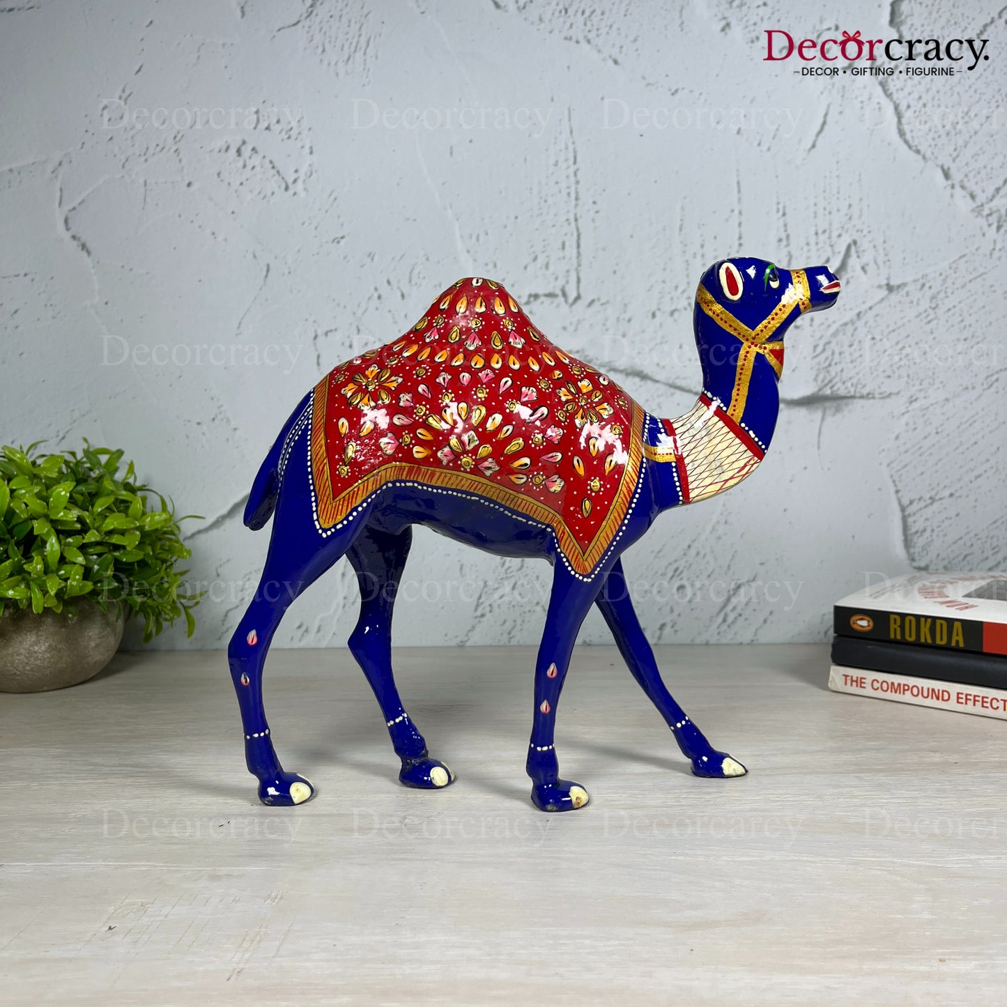 Camel 1Pc Metal Meenakari Art Hand Painted Animal Set Blue/Multi