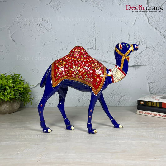 Camel 1Pc Metal Meenakari Art Hand Painted Animal Set Blue/Multi