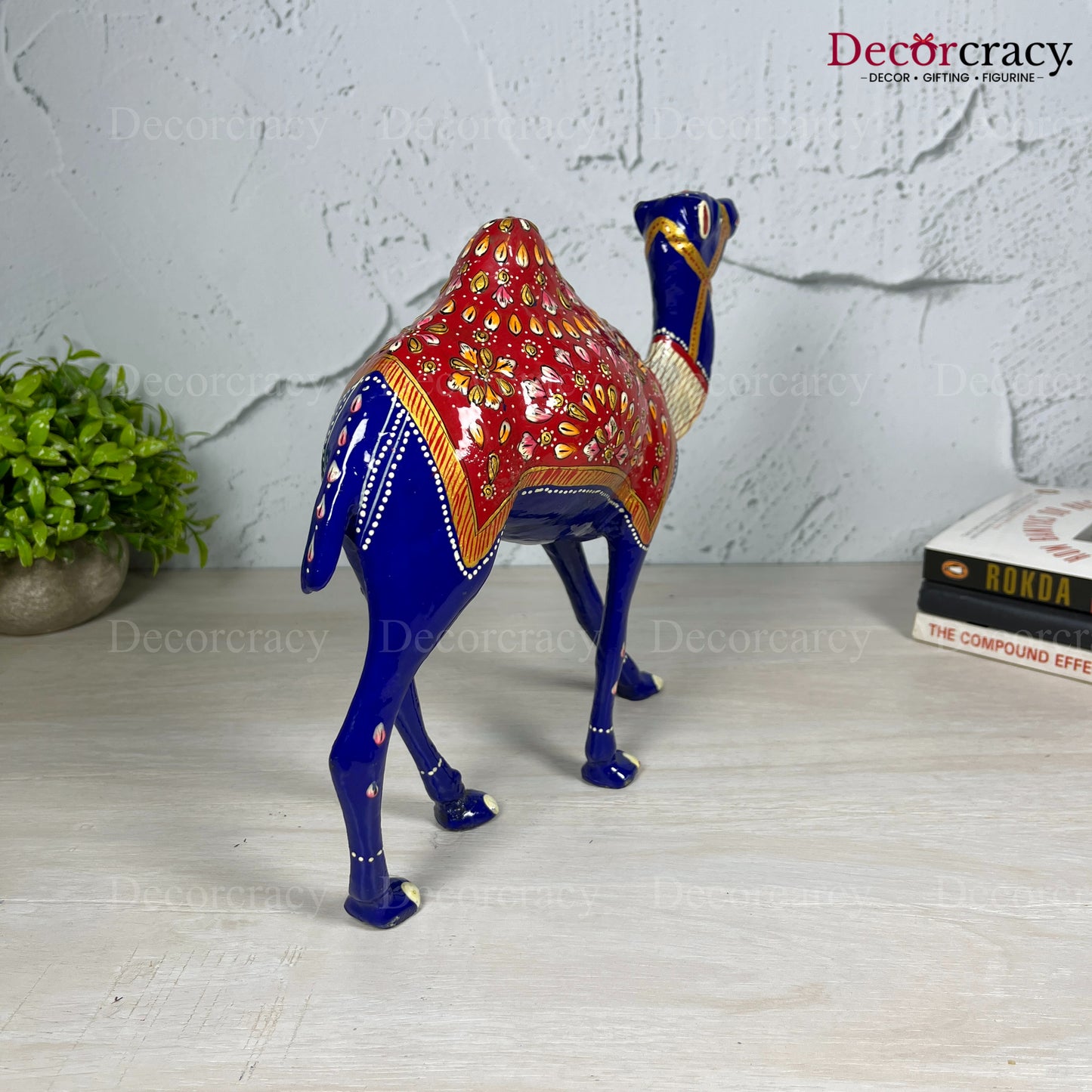 Camel 1Pc Metal Meenakari Art Hand Painted Animal Set Blue/Multi