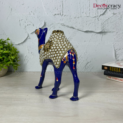 Camel Pearl 1Pc Metal Meenakari Art Hand Painted Animal Set Blue/Multi Large