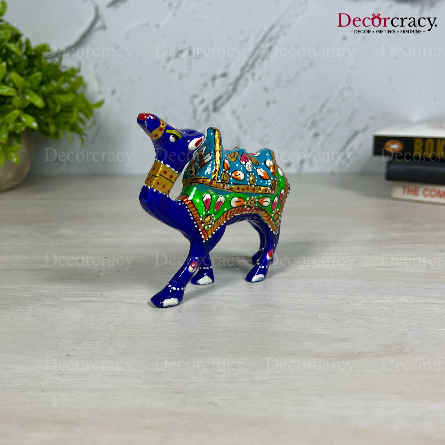 Camel 1Pc Metal Meenakari Art Hand Painted Animal Set Blue/Multi Medium