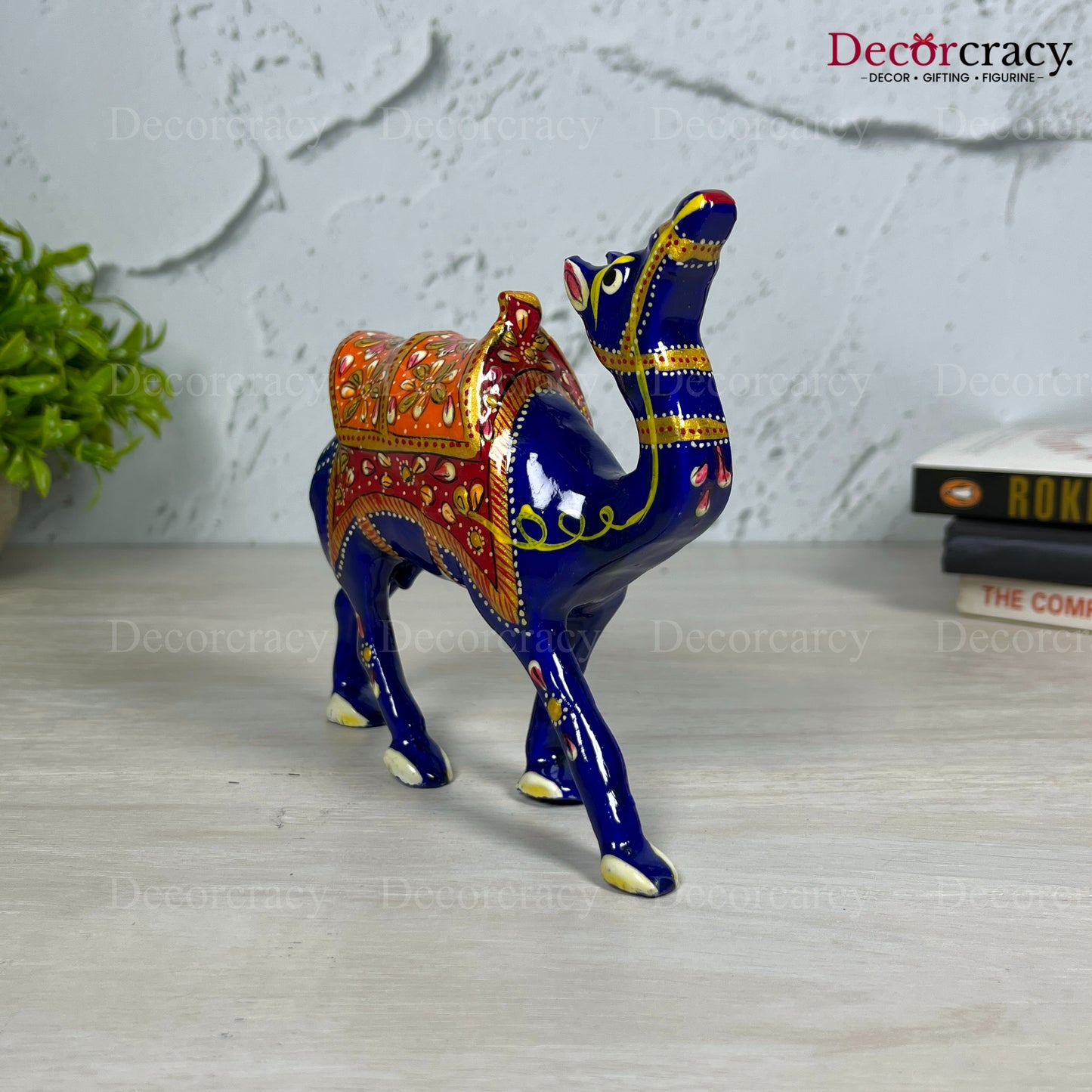 Camel 1Pc Metal Meenakari Art Hand Painted Animal Set Blue/Multi Large