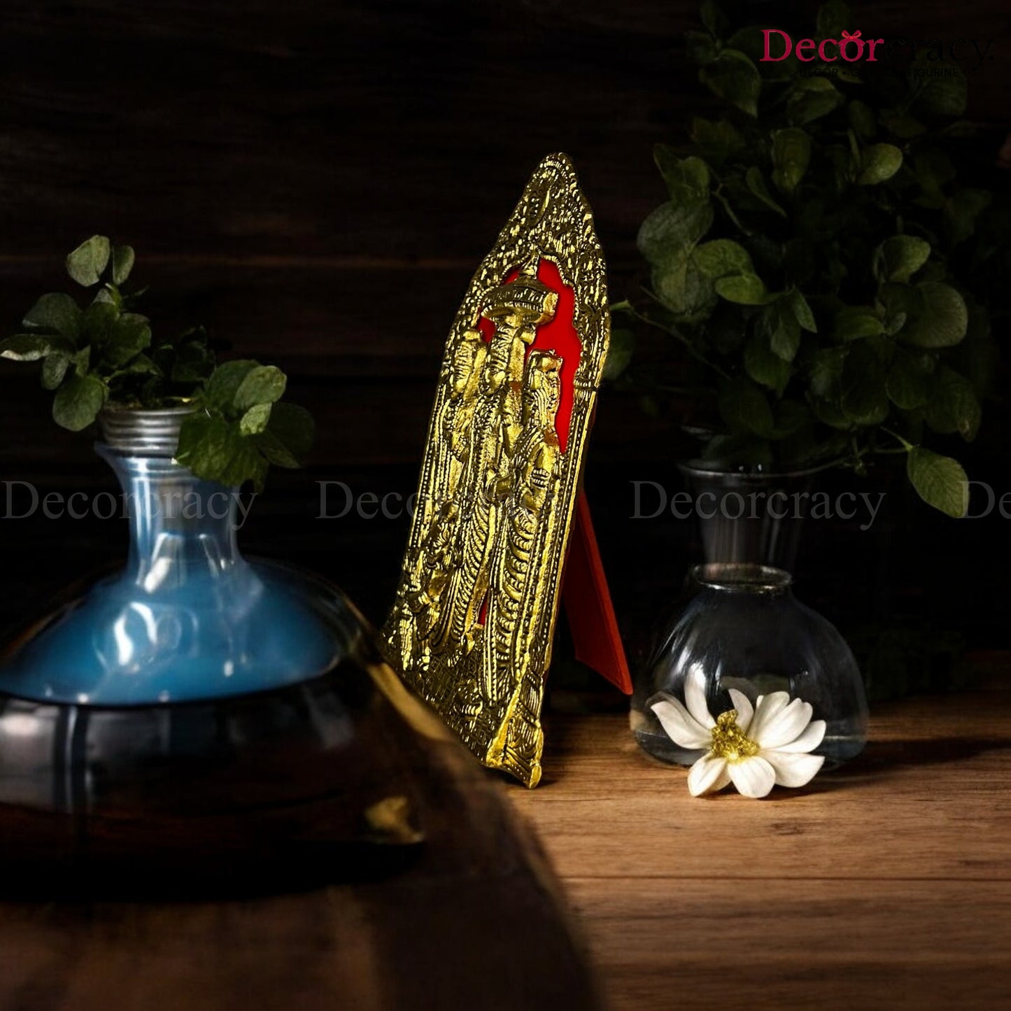 Shree Ram Darbar Frame Wall Hanging Metal golden