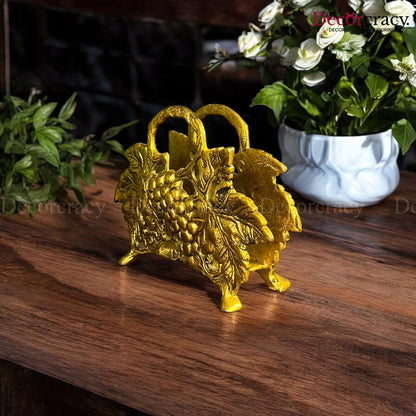 Tissue holder in Grape design Metal golden