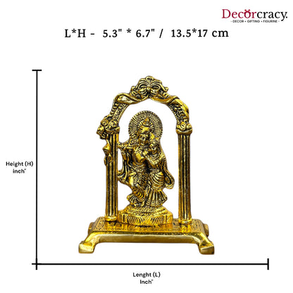 Shree Radha Krishna Mehraab Metal golden