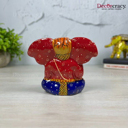 Ganesh Ear Metal Meenakari Art Hand Painted Car Dashboard Idol