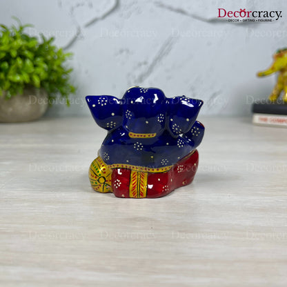 Ganesh Metal Meenakari Art Hand Painted Car Dashboard IdolD2