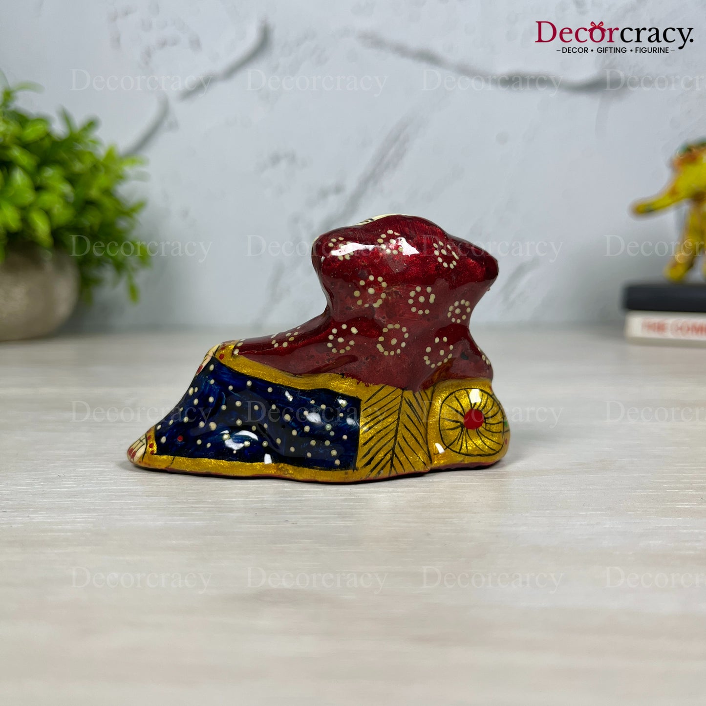 Ganesh Metal Meenakari Art Hand Painted Car Dashboard IdolD3