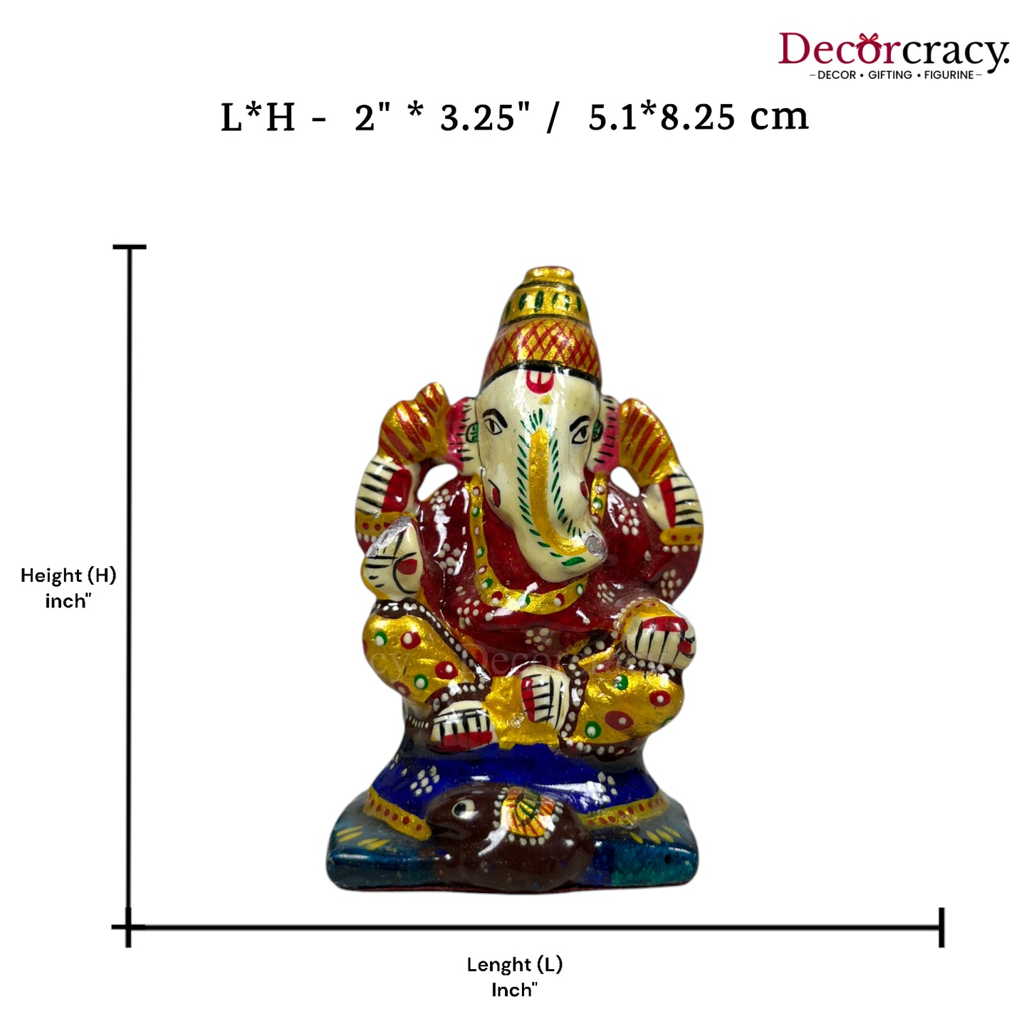 Ganesh Metal Meenakari Art Hand Painted Car Dashboard IdolD4