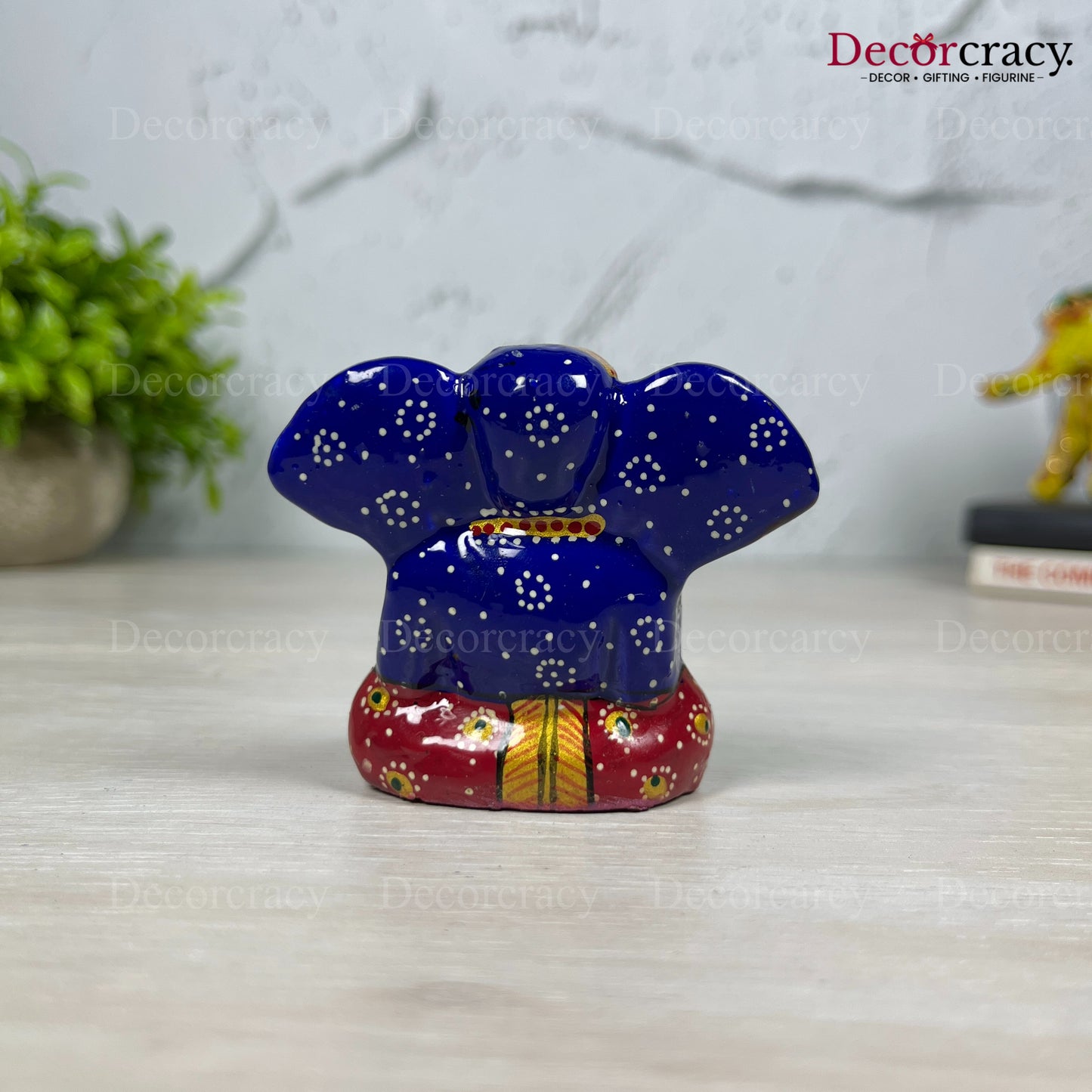 Ganesh Ear Metal Meenakari Art Hand Painted Car Dashboard Idol