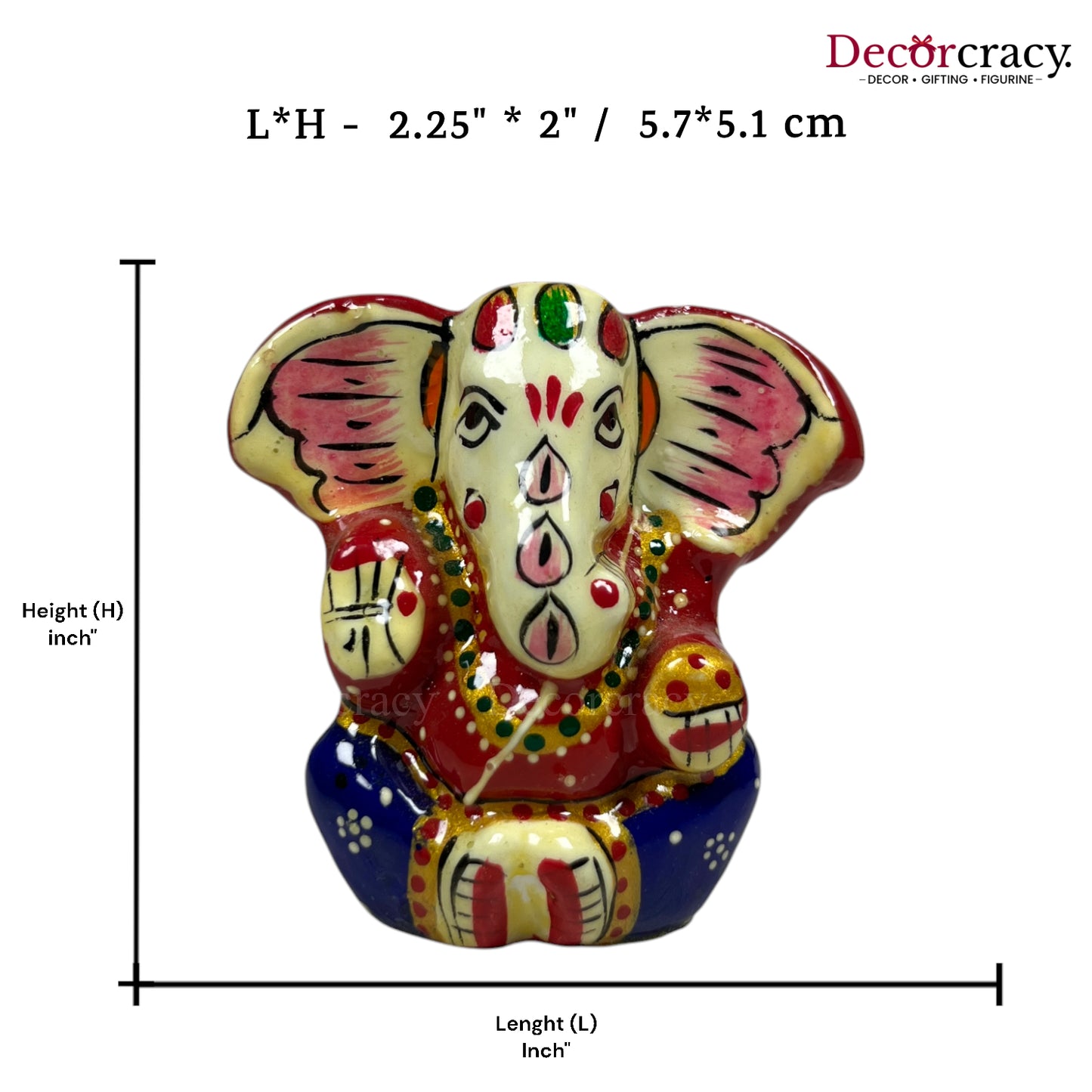Ganesh Ear Metal Meenakari Art Hand Painted Car Dashboard Idol