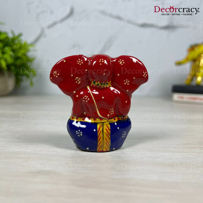 Ganesh Ear Metal Meenakari Art Hand Painted Car Dashboard Idol