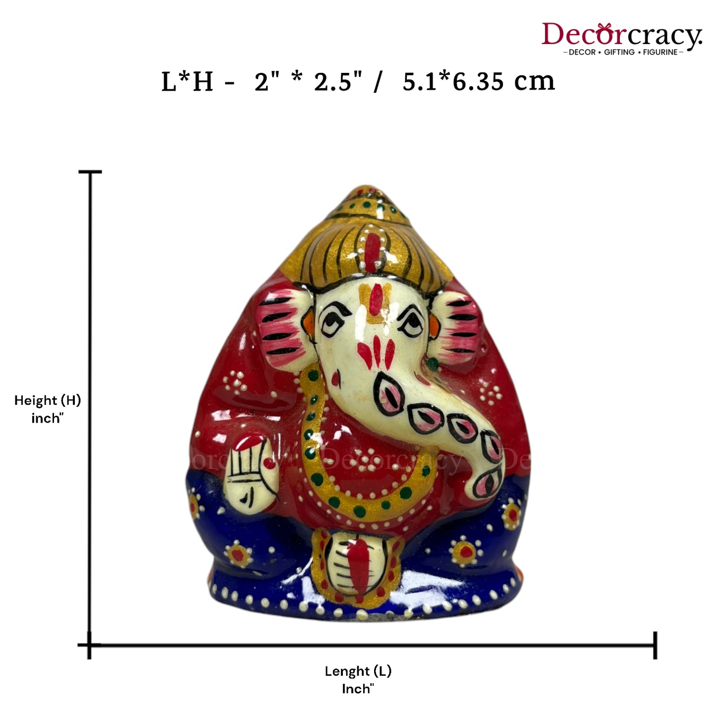 Ganesh Metal Meenakari Art Hand Painted Car Dashboard IdolD5
