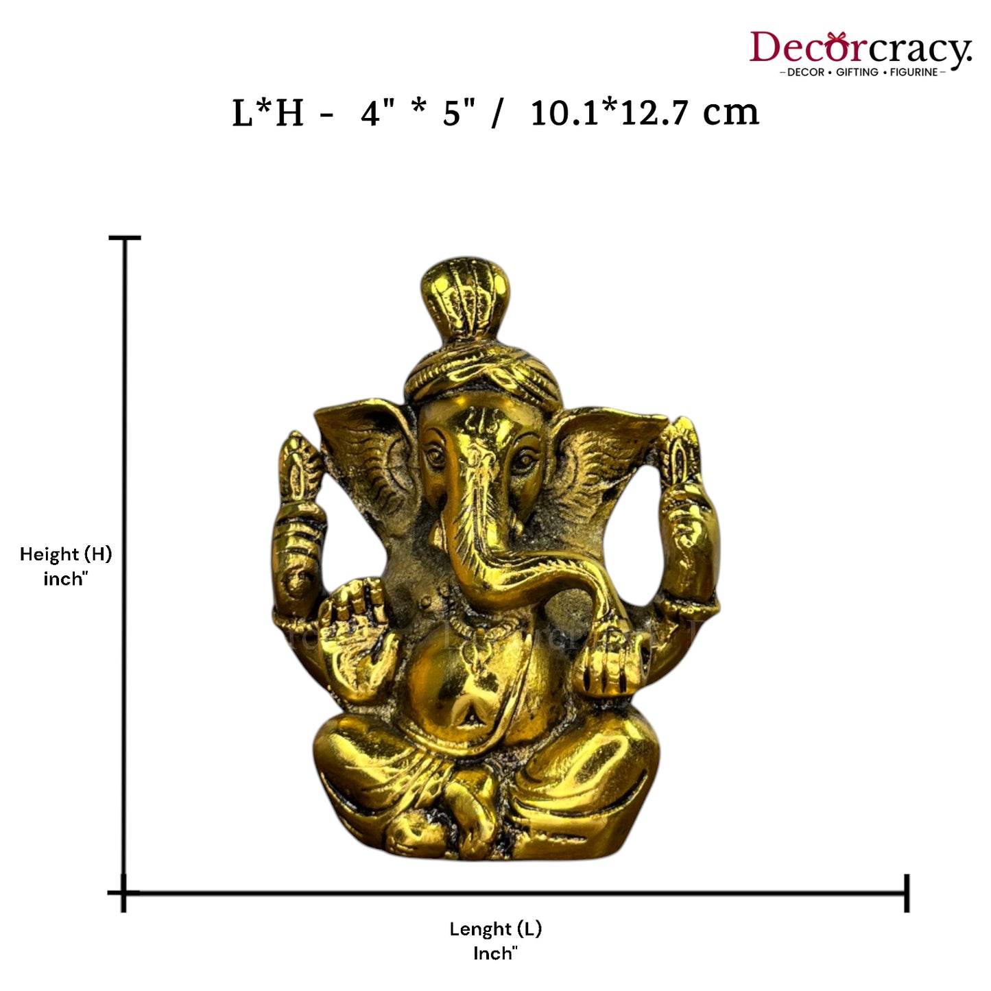 Shree Ganesh Pagdi Idol Metal golden