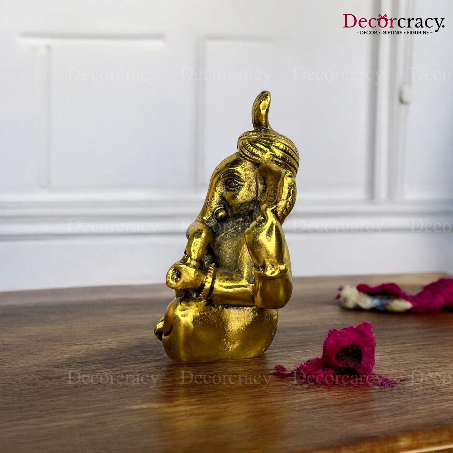 Shree Ganesh Pagdi Idol Metal golden