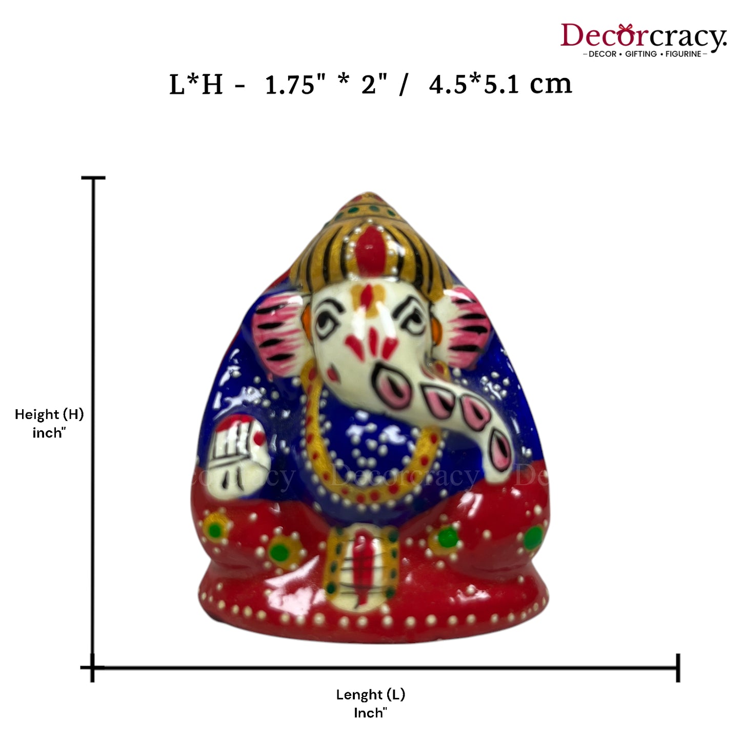 Ganesh Metal Meenakari Art Hand Painted Car Dashboard IdolD6