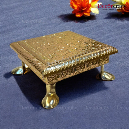 Rajwadi Chowki Patla 5" Wooden golden