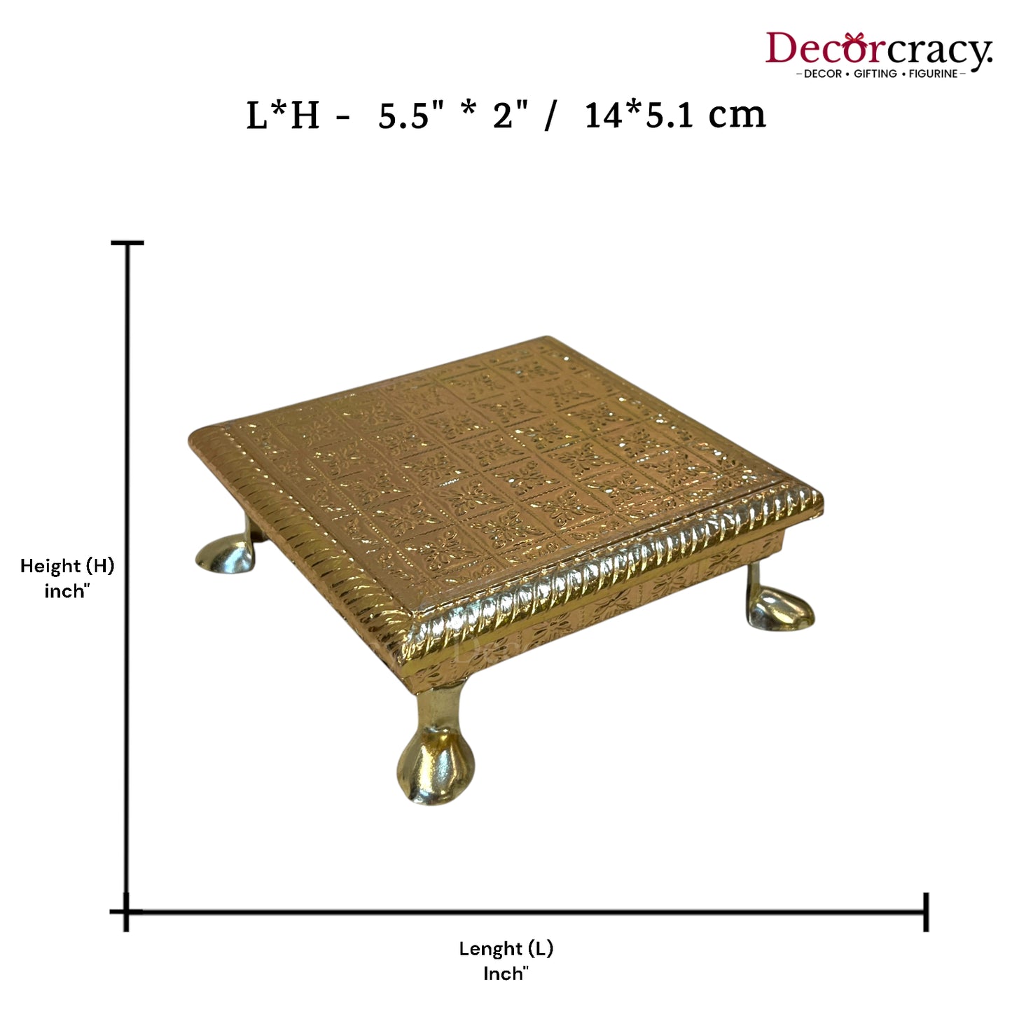 Rajwadi Chowki Patla 6" Wooden golden