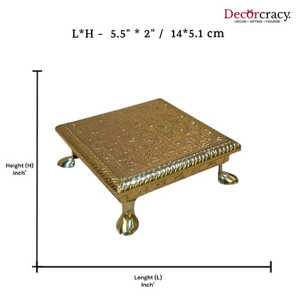 Rajwadi Chowki Patla 6" Wooden golden