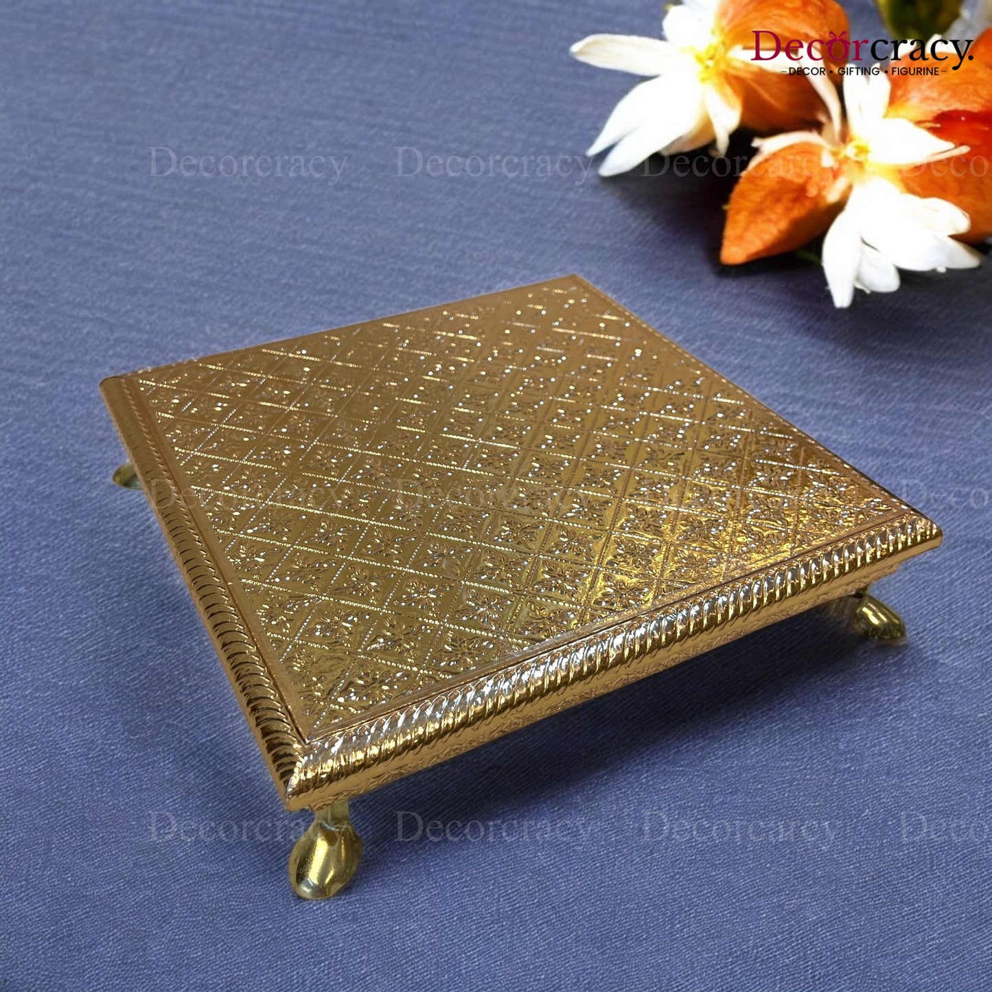 Rajwadi Chowki Patla 12" Wooden golden