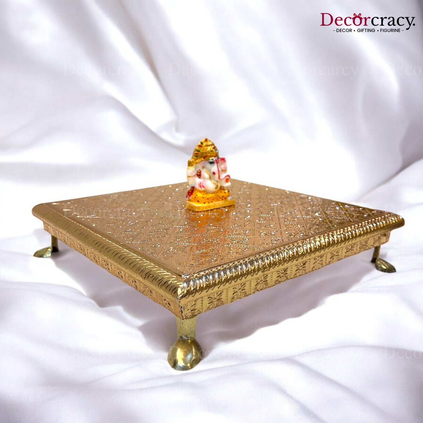 Rajwadi Chowki Patla 12" Wooden golden