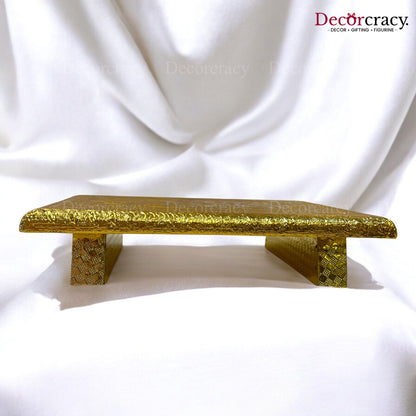Rajwadi Patla Chowki for Pooja 8*12" Wooden Golden