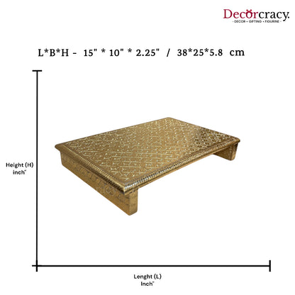 Rajwadi Patla Chowki for Pooja 10*15" Wooden Golden