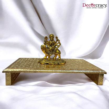 Rajwadi Patla Chowki for Pooja 10*15" Wooden Golden