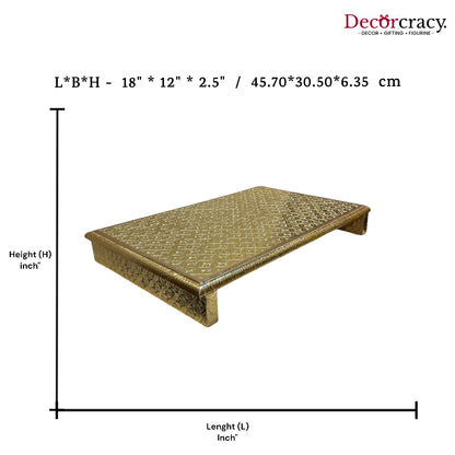 Rajwadi Patla Chowki for Pooja 12*18" Wooden Golden