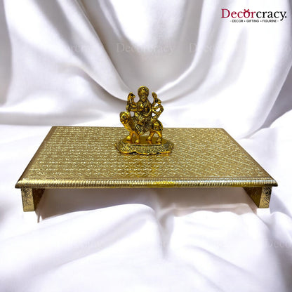 Rajwadi Patla Chowki for Pooja 12*18" Wooden Golden