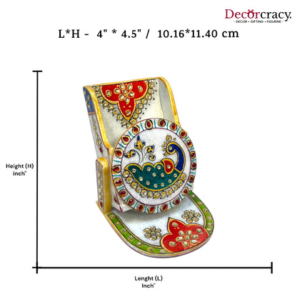 Rajasthani Marble Mobile Holder Meenakari