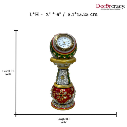 Rajasthani Marble Clock Tower Meenakari Table Watch