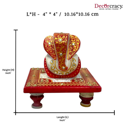 Rajasthani Marble Chowki Ganesh Meenakari